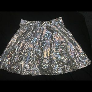 Forever 21 Holographic Skater Skirt